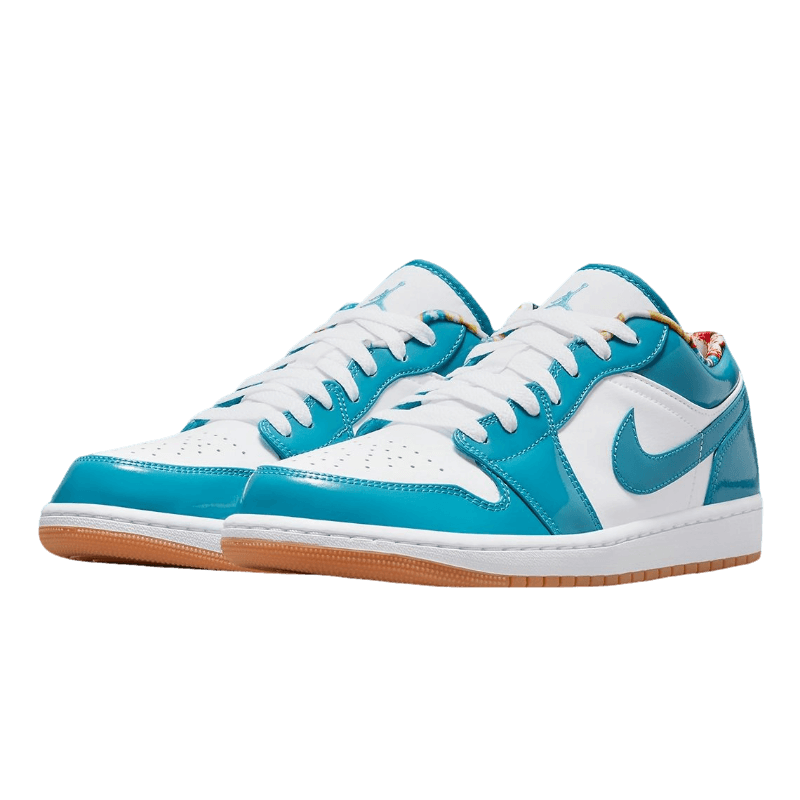 Tênis Air Jordan 1 Low "Barcelona" Branco / Azul