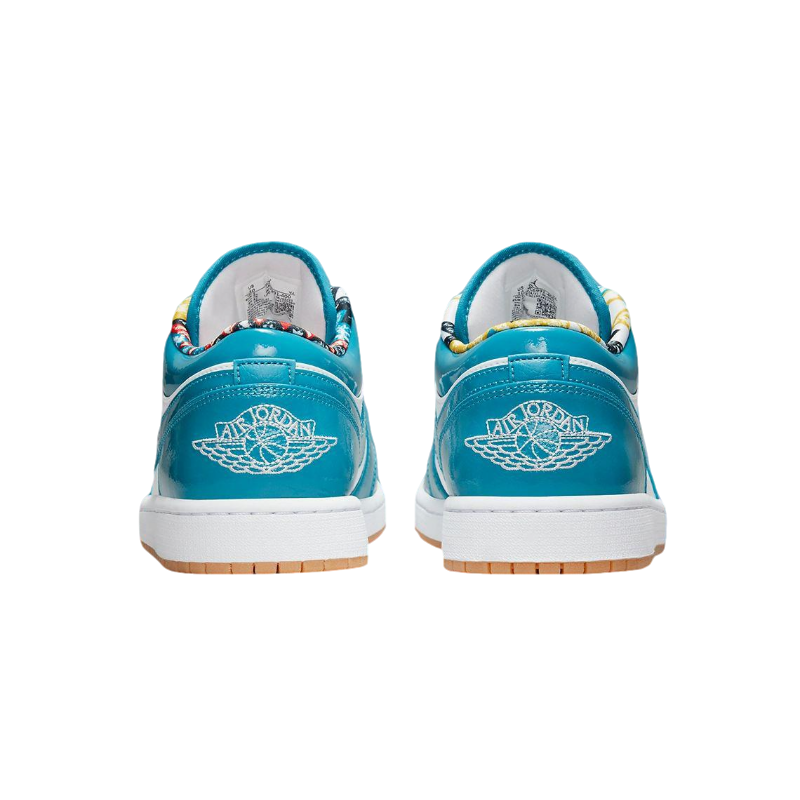 Tênis Air Jordan 1 Low "Barcelona" Branco / Azul