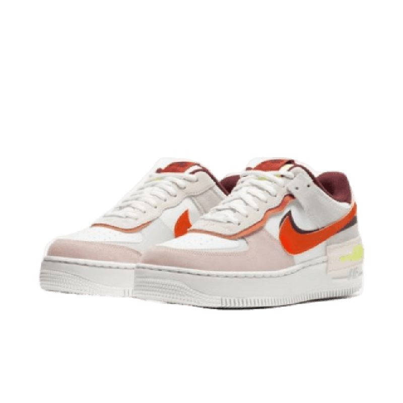 Tênis Air Force 1 Shadow "Red Orange" Branco / Rosa
