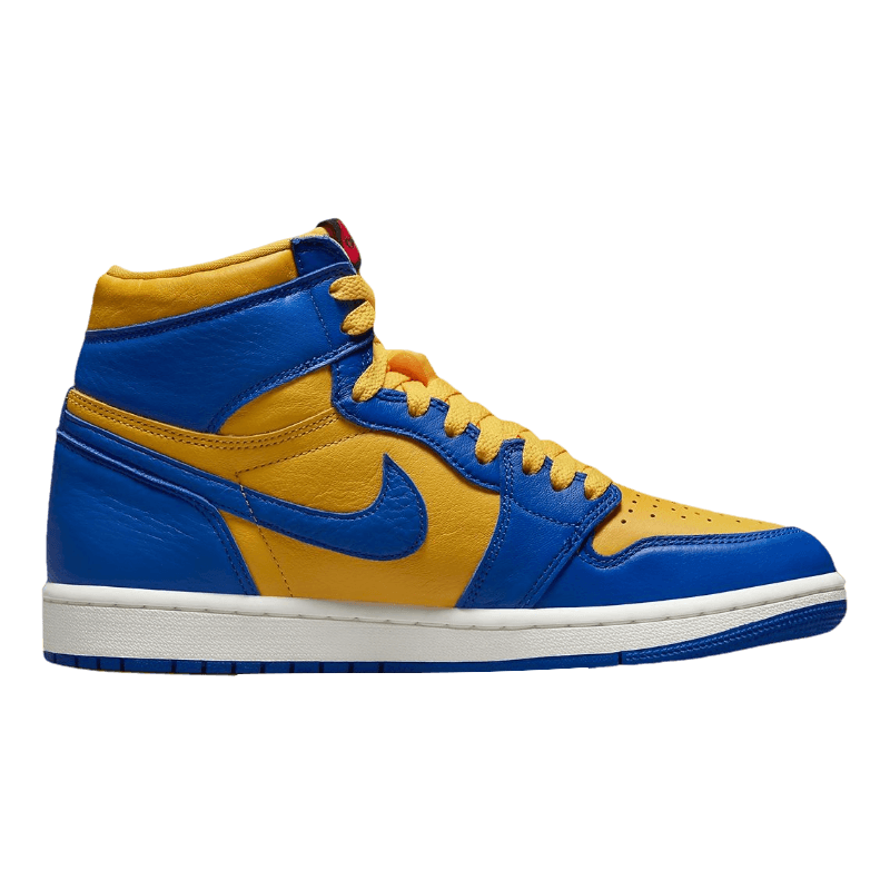 Tênis Air Jordan 1 High OG "Reverse Laney" Azul / Amarelo