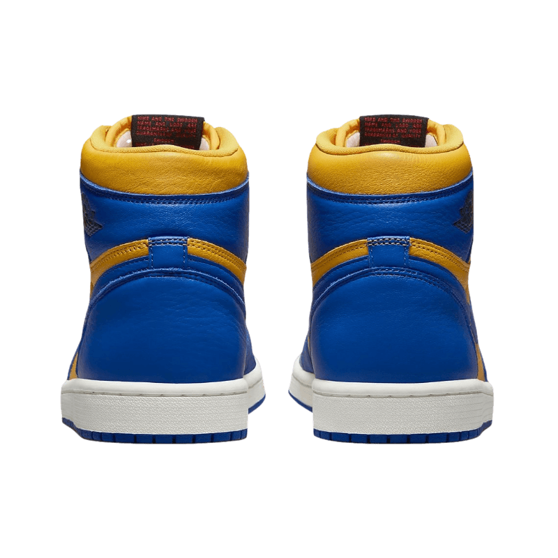 Tênis Air Jordan 1 High OG "Reverse Laney" Azul / Amarelo
