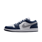 Tênis Air Jordan 1 Low "White Midnight Navy Wolf Grey" Masculino Azul